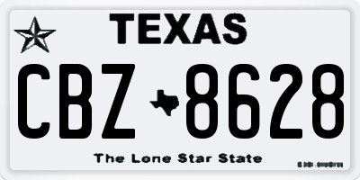 TX license plate CBZ8628