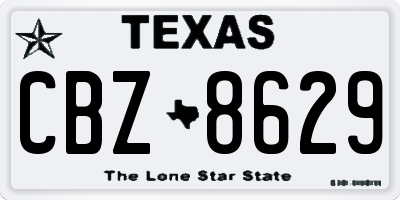 TX license plate CBZ8629