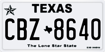 TX license plate CBZ8640
