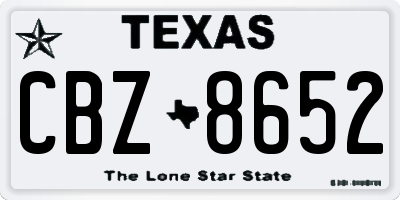 TX license plate CBZ8652