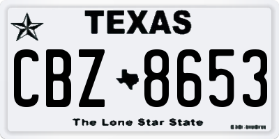 TX license plate CBZ8653