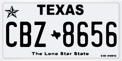 TX license plate CBZ8656