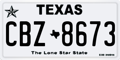 TX license plate CBZ8673