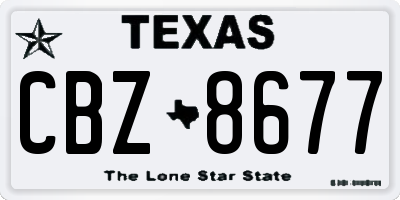 TX license plate CBZ8677