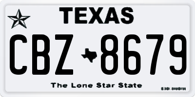 TX license plate CBZ8679