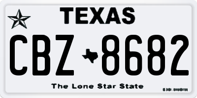 TX license plate CBZ8682
