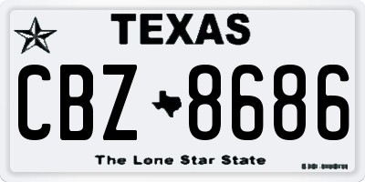 TX license plate CBZ8686