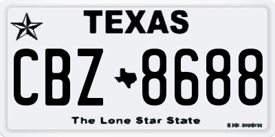 TX license plate CBZ8688