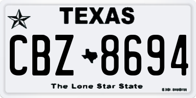 TX license plate CBZ8694