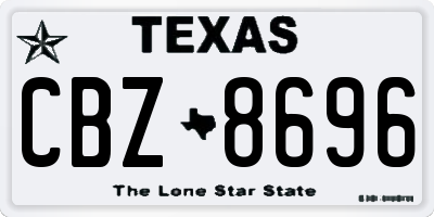 TX license plate CBZ8696