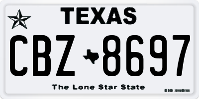 TX license plate CBZ8697