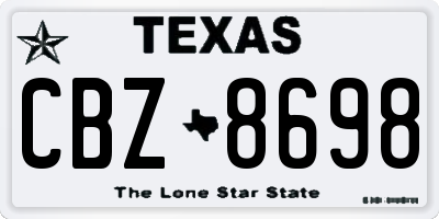TX license plate CBZ8698
