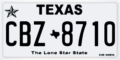 TX license plate CBZ8710
