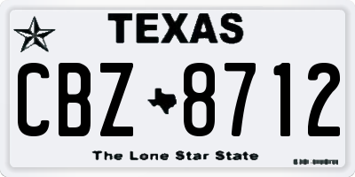 TX license plate CBZ8712