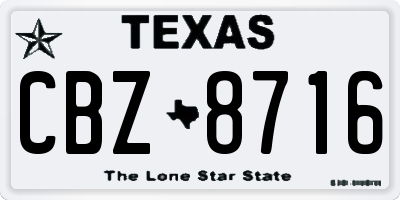 TX license plate CBZ8716