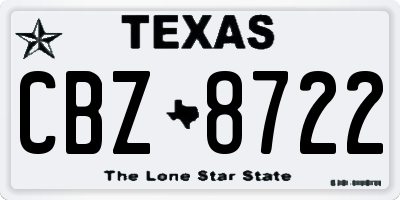 TX license plate CBZ8722