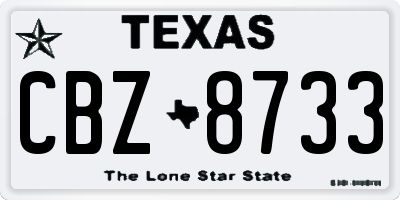 TX license plate CBZ8733
