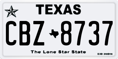 TX license plate CBZ8737