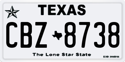 TX license plate CBZ8738