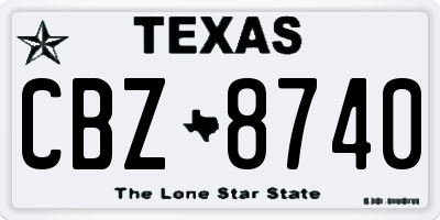 TX license plate CBZ8740