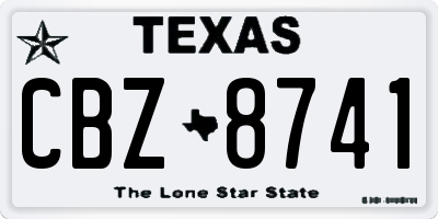 TX license plate CBZ8741