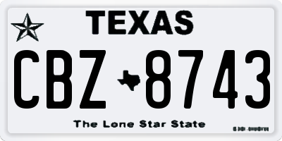 TX license plate CBZ8743