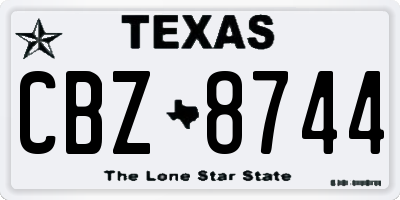 TX license plate CBZ8744