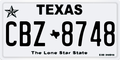 TX license plate CBZ8748