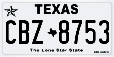 TX license plate CBZ8753