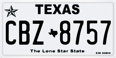 TX license plate CBZ8757