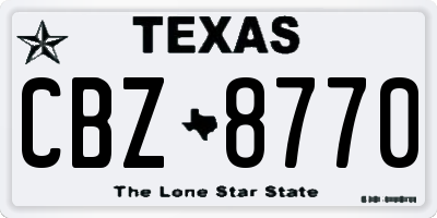 TX license plate CBZ8770