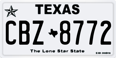 TX license plate CBZ8772