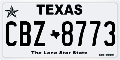 TX license plate CBZ8773