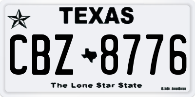 TX license plate CBZ8776