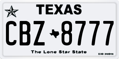 TX license plate CBZ8777