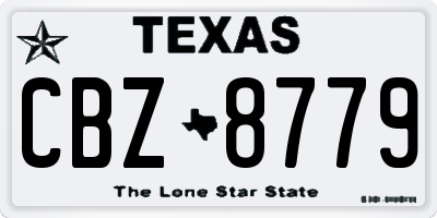 TX license plate CBZ8779