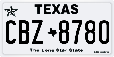 TX license plate CBZ8780