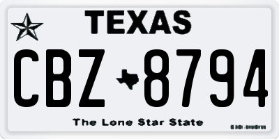 TX license plate CBZ8794