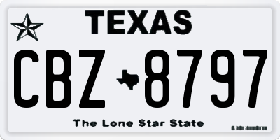 TX license plate CBZ8797