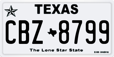TX license plate CBZ8799