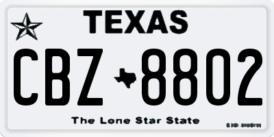TX license plate CBZ8802