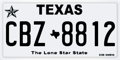 TX license plate CBZ8812