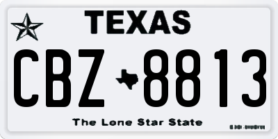 TX license plate CBZ8813