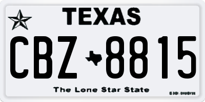 TX license plate CBZ8815