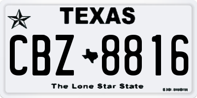TX license plate CBZ8816