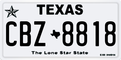 TX license plate CBZ8818