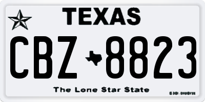 TX license plate CBZ8823