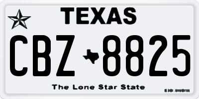 TX license plate CBZ8825
