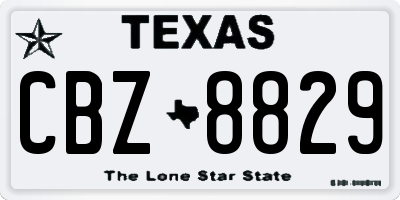 TX license plate CBZ8829