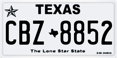 TX license plate CBZ8852